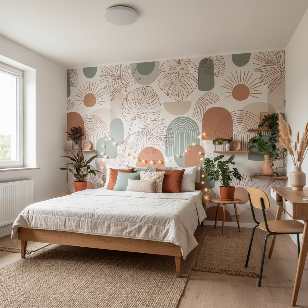 boho botanický motiv (teenageři)